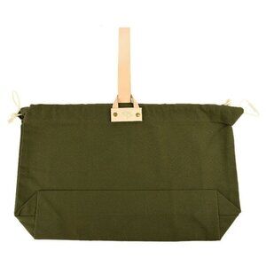 Paisley & Gold Olive Green Canvas Hamilton Project Knitting Bag Leather Strap